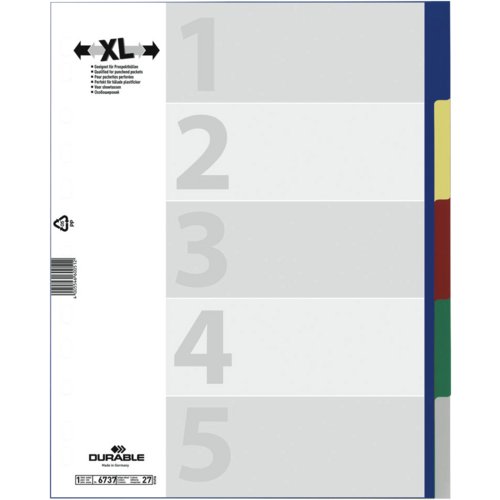 Blanko-Register, farbig, überbreit, DURABLE