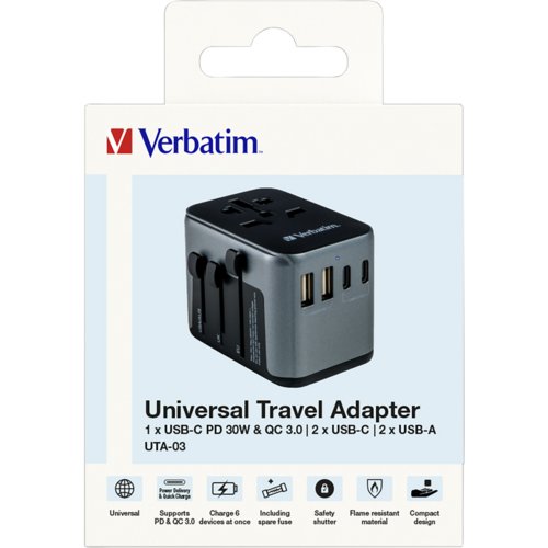 Universal-Reiseadapter UTA-03, Verbatim