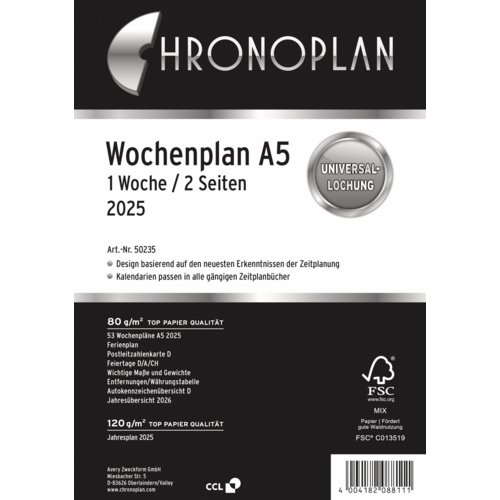 Kalendarium Wochenplan A5