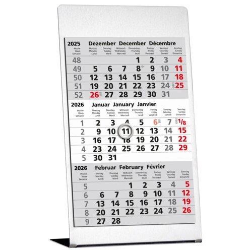 Tischaufstellkalender mit Edelstahlaufsteller