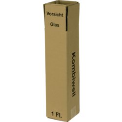 Flaschenkarton Kombiwell stehend, 105mm breit, 385mm hoch, braun