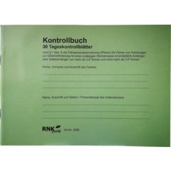 Kontrollbuch Tageskontrollblätter für Transporter, RNKVERLAG