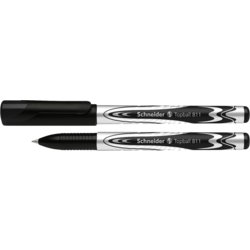 Tintenroller Topball 811, Schaft silber/schwarz, Konusspitze, schwarz