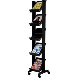 Mobiler Prospektständer easyDisplays, 5 Fächer, für Format A4, alu