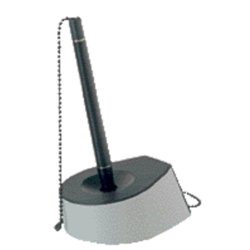 Kugelschreiberständer Salsa, Kette für Stift ja, 68mm breit, grau/schwarz
