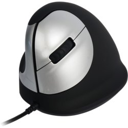 Ergonomische Maus R-Go HE Break, drahtgebunden, 83mm breit, silber/schwarz