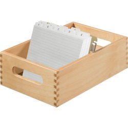 Karteitrog aus Holz, für Kartenformat A6 quer, für Anzahl Karten 900, natur