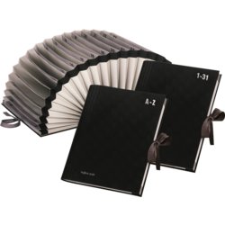 Vorordner, für Format A4, Tabe 1 - 31, 31 Fächer, 385mm hoch, schwarz/grau