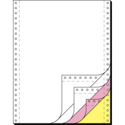 DIN-Computerpapier, 240mm breit, 12 hoch, Durchschläge 3, weiß/rosa/gelb