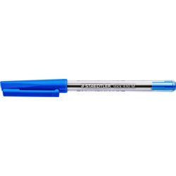 Kugelschreiber stick, Schaft transparent, Strichstärke M, mit Clip ja, blau