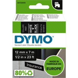 D1-Schriftbandkassette, 12 mm, Beschriftungsband (Typ) 45021, 7m lang, schwarz