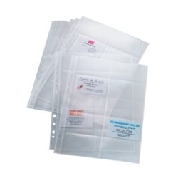 Visitenkarten-Hülle A4, für Anzahl Karten 20 Karten pro Tasche, transparent