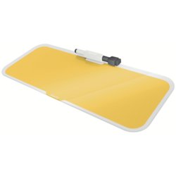 Glas Desktop-Memoboard Cosy, Tafelbreite 38cm, Tafelhöhe 15cm, warmes gelb