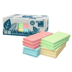 Haftnotiz Nature Notes, 125mm breit, Pastellmix grün, gelb, rot, blau