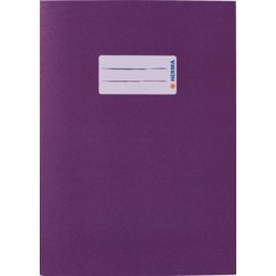 Papier-Heftschoner DIN A5, 21.2cm hoch, Beschriftungsschild ja, lila