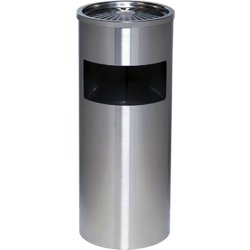 Standascher mit Abfallbehälter, 250mm ø, 610mm hoch, silber