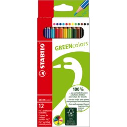 Buntstift STABILO® GREENcolors, Minenfarbe sortiert, Stiftform sechskant