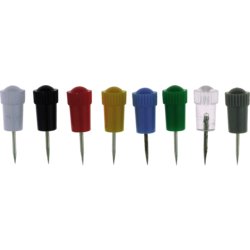 Stoßnadel, Kopfbreite 7.5mm, Kopfhöhe 12mm, 12mm lang, glasklar