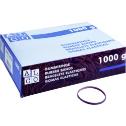 Gummiringe, 40mm ø, Inhalt 1000g, Packungsart Pappschachtel, rot