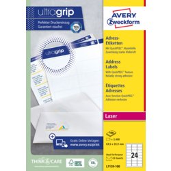 Adress-Etikett für Laserdrucker, ultragrip, umlaufender Rand, AVERY Zweckform®