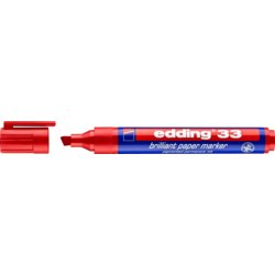 Brilliant Papiermarker 33, Keilspitze, lichtbeständig ja, Schaft blau, rot