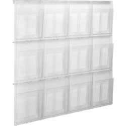 Wanddisplay "the placativ", 12 Fächer, für Format A4, Tiefe 54mm, glasklar