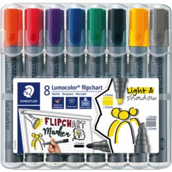 Lumocolor® Flipchartmarker 356 SWP8, Schaft silber, Offenlagerungsfähigkeit ja