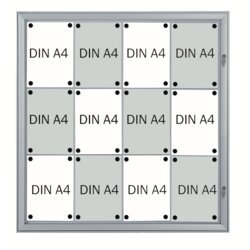 Schaukasten SKB, für Format 12x A4, Tiefe 2.3cm, 100.4cm hoch, weiß