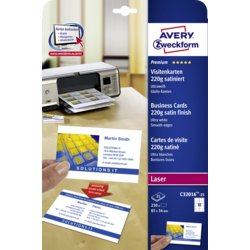 Premium Visitenkarte mit glatten Kanten, AVERY Zweckform®