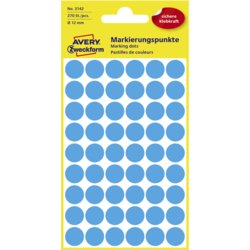 Markierungspunkt, farbig, 12mm ø, Etiketten pro Blatt 54, blau