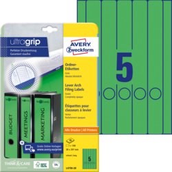 Ordner-Etikett für alle A4 Drucker, ultragrip, lang/schmal, AVERY Zweckform®