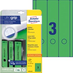 Ordner-Etikett für alle A4 Drucker, ultragrip, lang/breit, AVERY Zweckform®