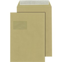 Versandtasche DIN C4, 229mm breit, 324mm hoch, HK, Papier RC, natron braun