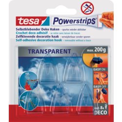 Powerstrips® Deco-Haken Small, Tragkraft 200g, Form Rechteck, transparent
