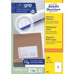 Universal Etikett ultragrip, für alle A4 Drucker, AVERY Zweckform®