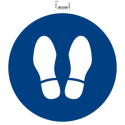 Selbstklebendes Hinweisschild Hygienemaßnahmen, Form rund, 350mm ø, blau/weiß
