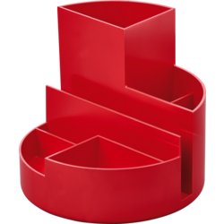 Schreibtischorganizer MAULrundbox Recycling, 6 Fächer, 125mm hoch, rot