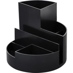 Schreibtischorganizer MAULrundbox Recycling, 6 Fächer, 125mm hoch, schwarz