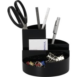 Schreibtischorganizer MAULrundbox, 6 Fächer, 140mm breit, schwarz