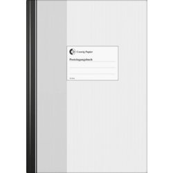 Geschäftsbuch Posteingang, A4, 96 Blatt, Vertikalstreifen schwarz/grau