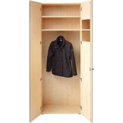 Garderobenschrank, 2 Fachböden, 800mm breit, Tiefe 420mm, ahorn