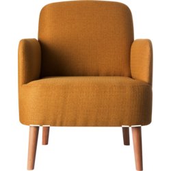 Sessel BROOKS, 620mm breit, Tiefe 770mm, maximale Höhe 790mm, safran