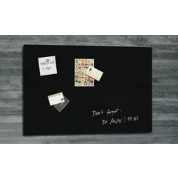Glas-Magnetboard Artverum, Tafelbreite 60cm, Tafelhöhe 40cm, schwarz