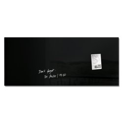 Glas-Magnetboard Artverum, Tafelbreite 130cm, Tafelhöhe 55cm, schwarz
