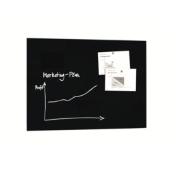 Glas-Magnetboard Artverum, Tafelbreite 120cm, Tafelhöhe 90cm, schwarz