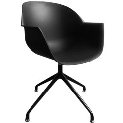 Stuhl MOON, Farbe der Sitzfläche schwarz, 600mm breit, Tiefe 575mm, schwarz