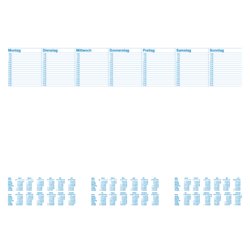 Schreibunterlage Office, Blanko, 7 Wochentage, 3 Jahreskalender, weiß/schwarz