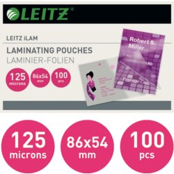 iLAM Heißlaminierfolien, glänzend, für Format Kreditkarte, Folienstärke 125µm