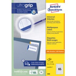 Universal-Etikett, ultragrip, 38 mm breit, umlaufender Rand, AVERY Zweckform®