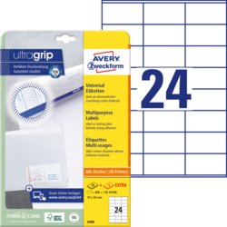 Universal-Etikett ultragrip + 5 BLatt extra, AVERY Zweckform®